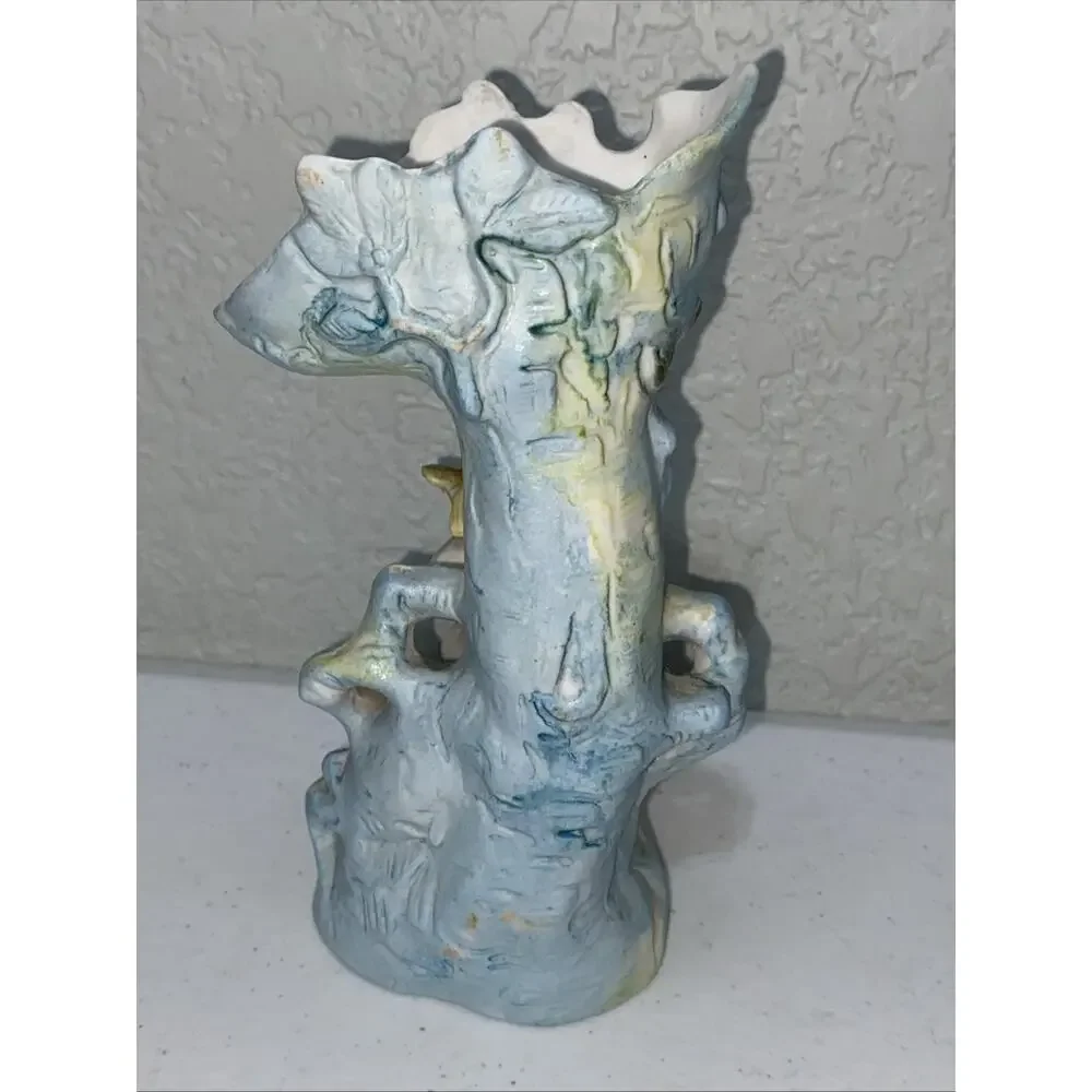 VTG Paulux Made In Occupied Japan Ceramic Figurine Vases Set Of 2 Bisque 6.5